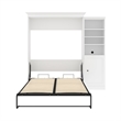 Atlin Designs Wood Queen Murphy Bed and Organizer with Doors in White