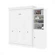 Atlin Designs Wood Queen Murphy Bed and Organizer with Doors in White