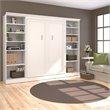 Atlin Designs Contemporary Wood Full Murphy Bed & 2 Closet Organizers in White