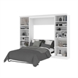 Atlin Designs Contemporary Wood Full Murphy Bed & 2 Closet Organizers in White