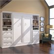 Atlin Designs Wood Full Murphy Bed and 2 Organizers with Drawers in White
