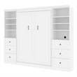 Atlin Designs Wood Full Murphy Bed and 2 Organizers with Drawers in White