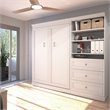 Atlin Designs Contemporary Wood Full Murphy Bed & Organizer w/ Drawers in White