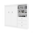 Atlin Designs Contemporary Wood Full Murphy Bed & Organizer w/ Drawers in White