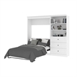Atlin Designs Contemporary Wood Full Murphy Bed & Organizer w/ Drawers in White