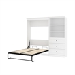 Atlin Designs Contemporary Wood Full Murphy Bed & Organizer w/ Drawers in White