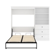 Atlin Designs Contemporary Wood Full Murphy Bed & Organizer w/ Drawers in White