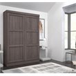 Atlin Designs Engineered Wood Full Murphy Bed in Bark Gray