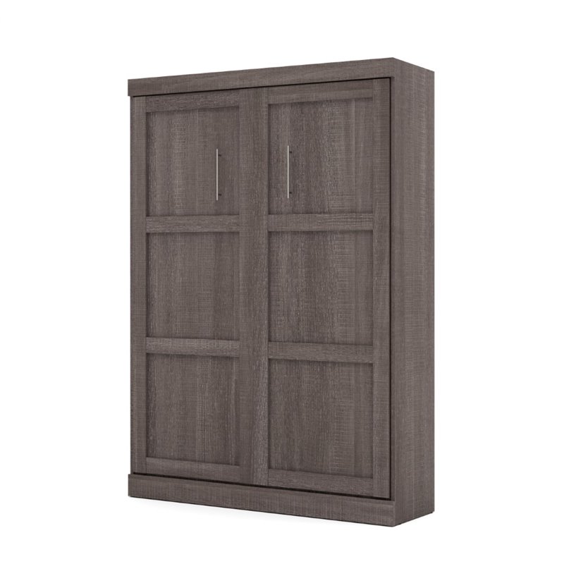 Atlin Designs Engineered Wood Full Murphy Bed in Bark Gray
