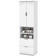 Atlin Designs 3 Piece Queen Storage Wall Bed Set in White