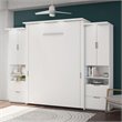 Atlin Designs 3 Piece Queen Storage Wall Bed Set in White