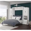 Atlin Designs 3 Piece Queen Storage Wall Bed Set in White