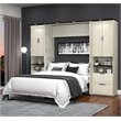 Atlin Designs 3 Piece Full 2 Storage Wall Bed Set in White Chocolate