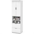 Atlin Designs 2 Piece Full Storage Wall Bed Set in White