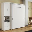 Atlin Designs 2 Piece Full Storage Wall Bed Set in White