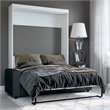 Atlin Designs 2 Piece Full Wall Bed Set in White and Gray
