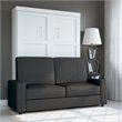 Atlin Designs 2 Piece Full Wall Bed Set in White and Gray