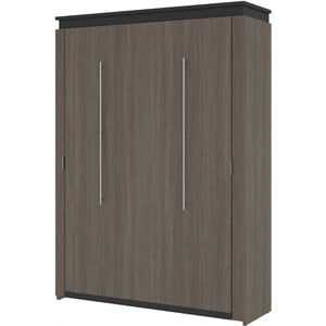 Atlin Designs 65&quot Queen Murphy Bed in Bark Gray and Graphite