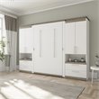 Atlin Designs Laminated Particle Board White Full Murphy Bed Rectangular Dual Piston System 118