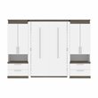 Atlin Designs Laminated Particle Board White Full Murphy Bed Rectangular Dual Piston System 118