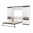Atlin Designs Laminated Particle Board White Full Murphy Bed Rectangular Dual Piston System 118