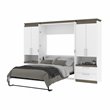 Atlin Designs Laminated Particle Board White Full Murphy Bed Rectangular Dual Piston System 118