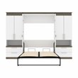 Atlin Designs Laminated Particle Board White Full Murphy Bed Rectangular Dual Piston System 118
