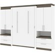 Atlin Designs Laminated Particle Board White Full Murphy Bed Rectangular Dual Piston System 118