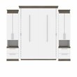 Atlin Designs Laminated Particle Board White Queen Murphy Bed Rectangular Storage Cabinets 104