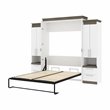 Atlin Designs Laminated Particle Board White Queen Murphy Bed Rectangular Storage Cabinets 104
