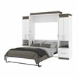 Atlin Designs Laminated Particle Board White Queen Murphy Bed Rectangular Storage Cabinets 104