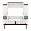 Atlin Designs Laminated Particle Board White Queen Murphy Bed Rectangular Storage Cabinets 104