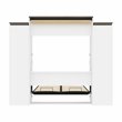Atlin Designs Laminated Particle Board White Queen Murphy Bed Rectangular Storage Cabinets 104