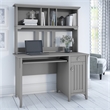 Atlin Designs Contemporary Engineered Wood Small Computer Desk w/ Hutch in Gray
