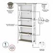 Atlin Designs 5 Shelf Modern Wood Bookcase Set in Shiplap Gray/White