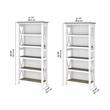 Atlin Designs 5 Shelf Modern Wood Bookcase Set in Shiplap Gray/White