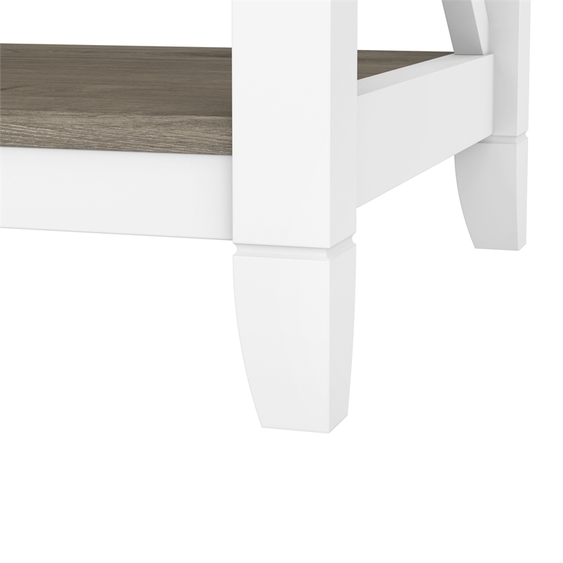 Atlin Designs 5 Shelf Modern Wood Bookcase Set in Shiplap Gray/White