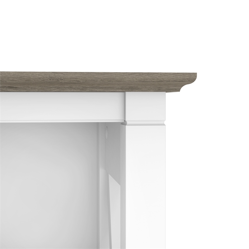 Atlin Designs 5 Shelf Modern Wood Bookcase Set in Shiplap Gray/White