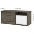 Atlin Designs L Shaped Adjustable Standing Desk with Credenza in Walnut Gray