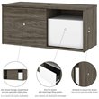 Atlin Designs L Shaped Adjustable Standing Desk with Credenza in Walnut Gray