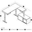 Atlin Designs L Shaped Adjustable Standing Desk with Credenza in Walnut Gray