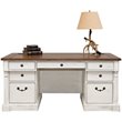 Atlin Designs Executive Wood Desk in Weathered White