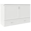 Atlin Designs Traditional Solid Wood Queen Murphy Bed Chest in White