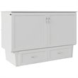 Atlin Designs Solid Wood White Queen Murphy Bed Rectangular Space Saving Assembly Required