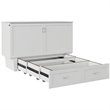 Atlin Designs Solid Wood White Queen Murphy Bed Rectangular Space Saving Assembly Required
