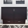 Atlin Designs Mid-Century Solid Wood Queen Murphy Bed Chest in Espresso