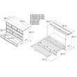 Atlin Designs Queen Traditional Wood Murphy Bed Chest Bed with Mattress in White