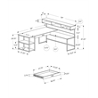 Atlin Designs L Shaped Computer Desk in Gray and Black