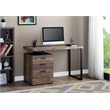 Atlin Designs 3 Drawer Writing Desk in Brown and Black
