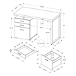 Atlin Designs 3 Drawer Writing Desk in Brown and Black